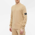 Calvin Klein Men's Long Sleeve Monogram Badge T-Shirt in Travertine