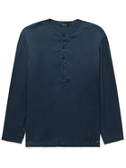 TOM FORD - Stretch-Silk Satin Henley Pyjama Top - Blue