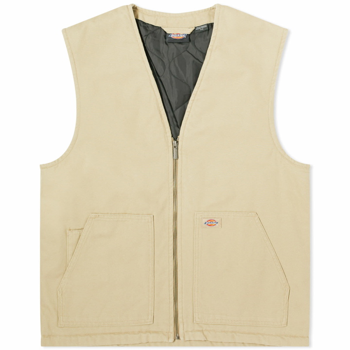Photo: Dickies Men's Duck Canvas SMMR Vest in Stone Washed Desert Sand