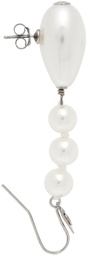 MM6 Maison Margiela Off-White Faux Pearl Drop Earrings