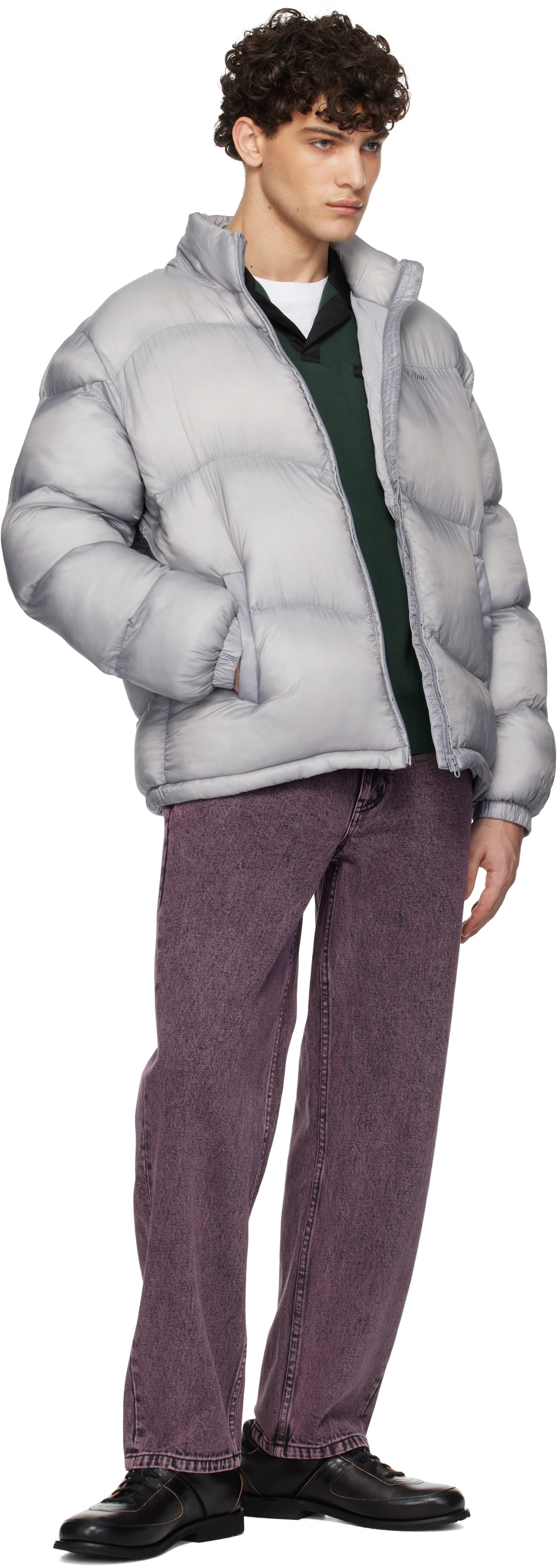 Dime Gray Classic Ripstop Puffer Jacket Dime Dime Gray Classic Ripstop Puffer Jacket Dime
