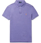 Polo Ralph Lauren - Slim-Fit Mélange Stretch Cotton-Piqué Polo Shirt - Purple