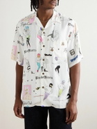 Wacko Maria - Type-10 Convertible-Collar Printed Matte-Satin Twill Shirt - White