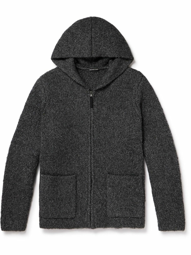 Photo: James Perse - Oversized Knitted Hooded Cardigan - Gray