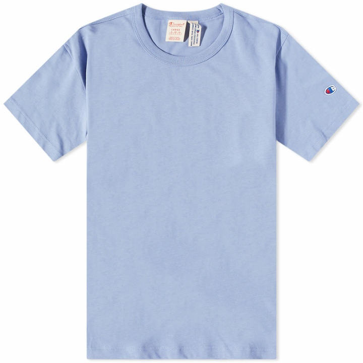 Photo: Champion Reverse Weave Men's Classic T-Shirt in Blue