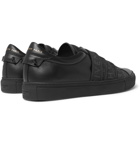 Givenchy - Urban Street Logo-Jacquard Leather Slip-On Sneakers - Black