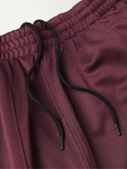 Needles - H.D. Wide-Leg Striped Jersey-Trimmed Tech-Jersey Track Pants - Burgundy