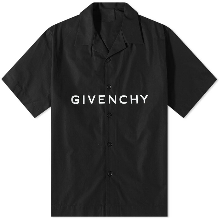 Photo: Givenchy Men's Logo Hawaiian Shirt in Black