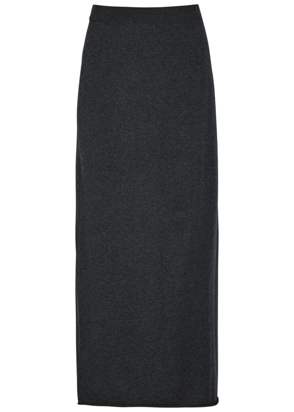 Photo: Lisa Yang Charlotta Cotton and Cashmere-blend Midi Pencil Skirt Grey