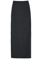 Lisa Yang Charlotta Cotton and Cashmere-blend Midi Pencil Skirt Grey