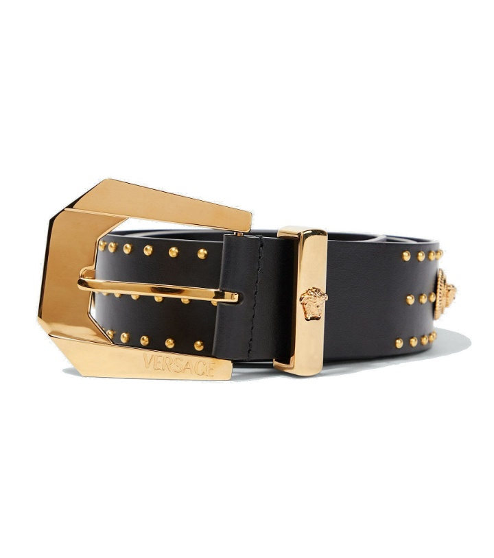 Photo: Versace - Medusa Heritage studded leather belt