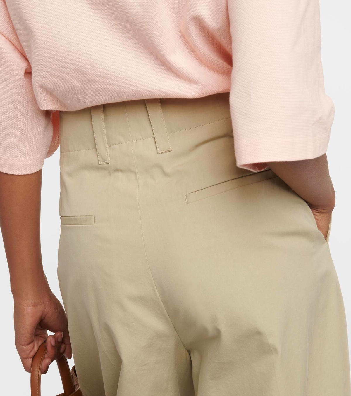 Bottega Veneta High-rise cotton and silk wide-leg pants