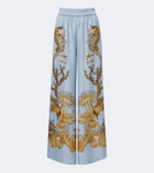 La DoubleJ Printed silk twill palazzo pants