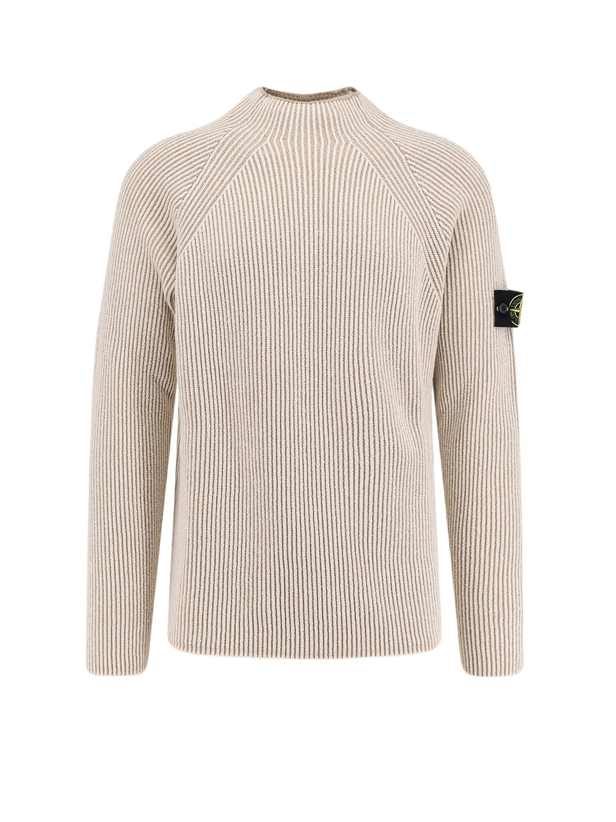 Stone Island Black Rib Knit Zip-Up Sweater Stone Island