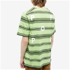 Pop Trading Company Men's Striped Logo T-Shirt in Jade Lime