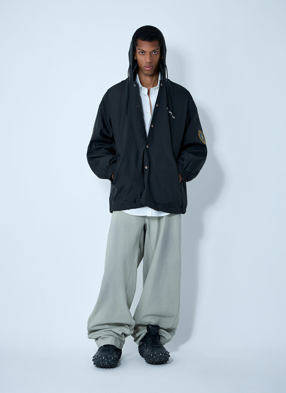 Balenciaga Logo Motif Windbreaker Jacket