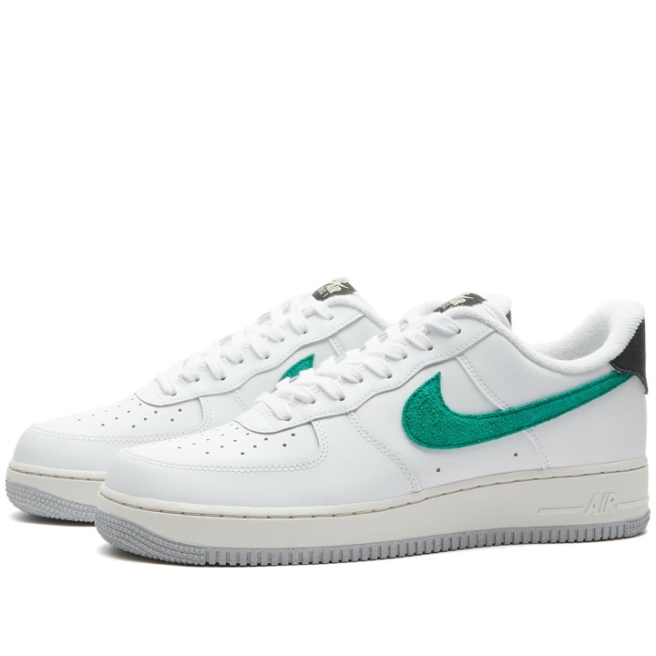 Photo: Nike Men's Air Force 1 '07 Sneakers in Summit White/Malachite