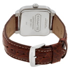 Coach Brown Leather Silver Quartz Beige Dial Mens Watch 14600444