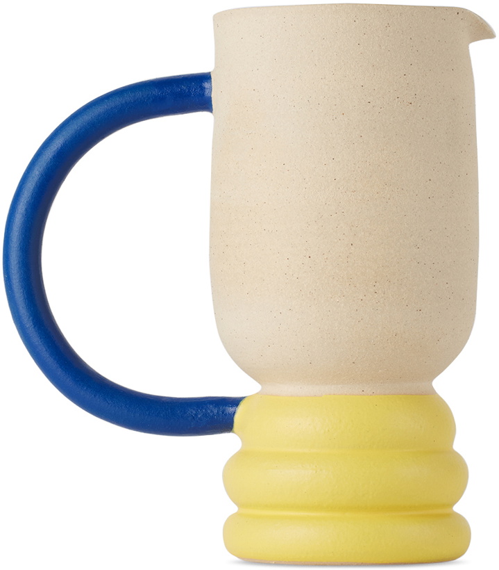 Photo: Milo Made Ceramics SSENSE Exclusive Off-White & Yellow Lumpy Jug