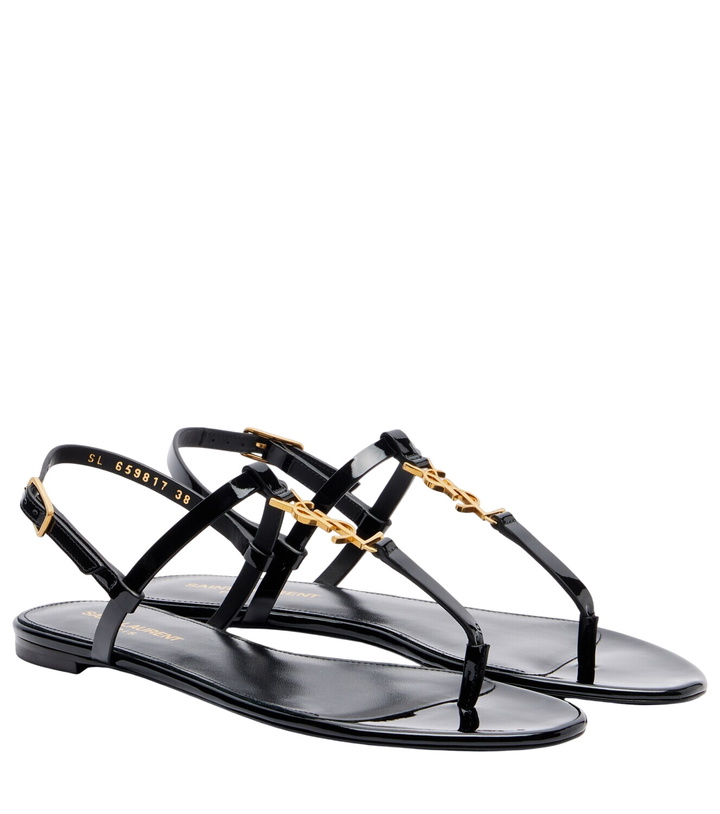 Photo: Saint Laurent Cassandre patent leather thong sandals