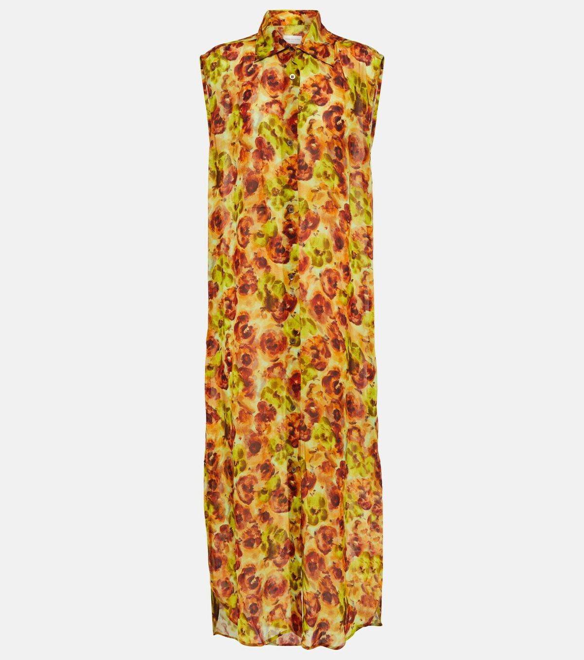 【送料&関税込】Dries Van Noten Printed Georgette Top Dries Van Noten - Printed georgette shirt dress Dries Van Noten