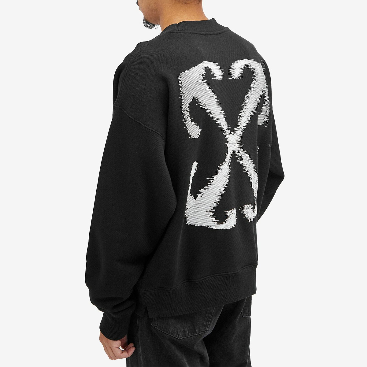 スウェット・トレーナー [Off-White]WINDY ARROW SKATE CREWNECK/BLACK/WHITE(OMBF24-RTW Off-White Men's Windy Arrow Skate Crew Sweat in Black Off-White