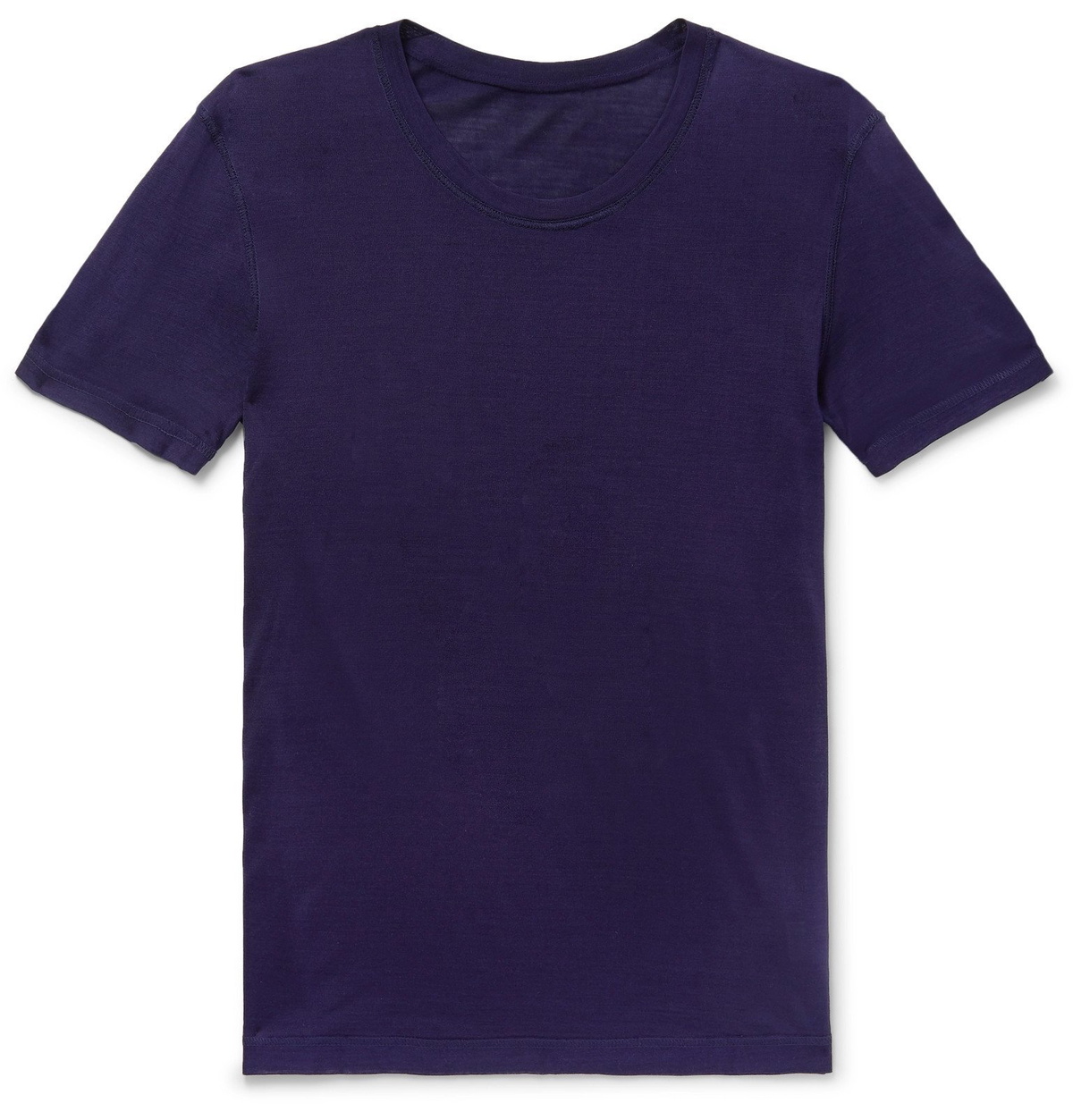 Secondskin - Slim-Fit Silk T-Shirt - Purple