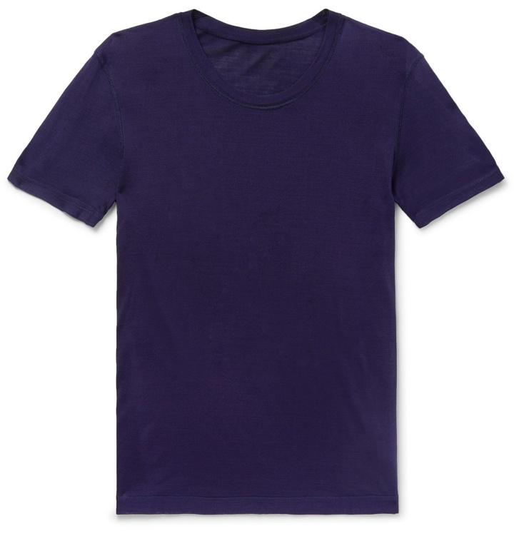 Photo: Secondskin - Slim-Fit Silk T-Shirt - Purple