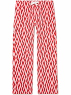 Orlebar Brown - Hobie Straight-Leg Cotton-Blend Terry Jacquard Drawstring Trousers - Red