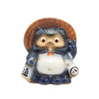 BEAMS JAPAN Fortune Raccoon Dog Piggy Bank in Navy