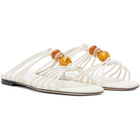Jimmy Choo White Lova Mule Flat Sandals