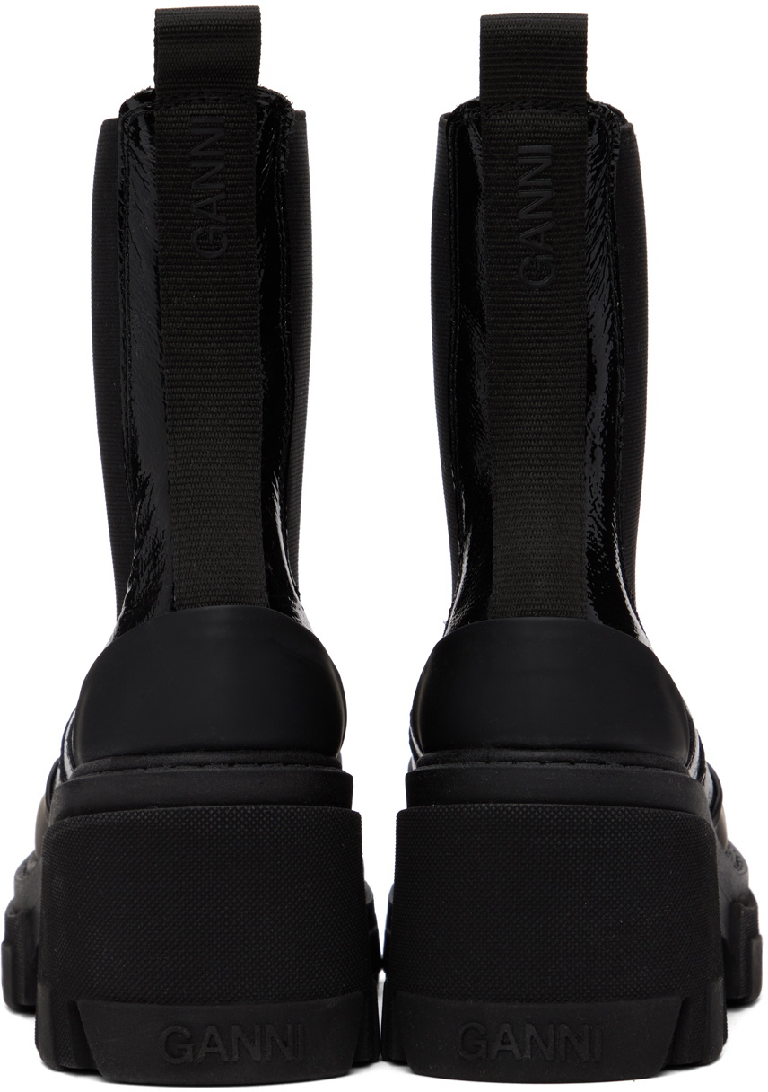 GANNI Black Cleated Chelsea Boots