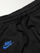 Nike - Sportswear Logo-Embroidered Cotton-Blend Jersey Drawstring Shorts - Black