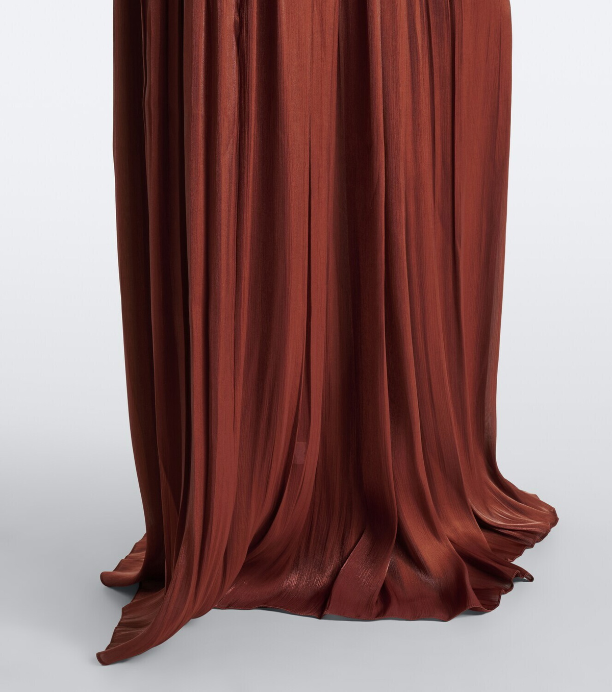 Costarellos Silla cut-out pleated Lurex® georgette gown