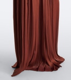 Costarellos Silla cut-out pleated Lurex® georgette gown