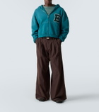ERL Hooded cotton fleece zip-up sweatshirt
