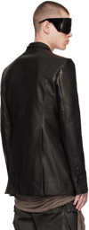 Rick Owens Black Fogpocket Leather Jacket