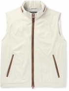 Kiton - Suede-Trimmed Shell Gilet - Neutrals