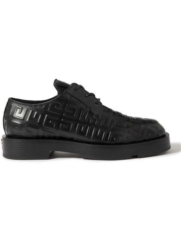Photo: GIVENCHY - Logo-Embossed Leather Derby Shoes - Black