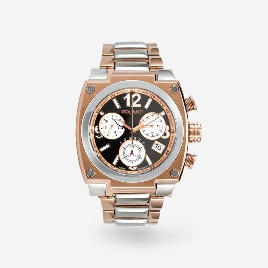 Polanti Torque Ii Chrono Chronograph Black Dial Mens Watch PLT2003-RGSV