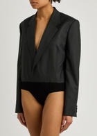 Petar Petrov Back To Black Wool Blazer Bodysuit Grey