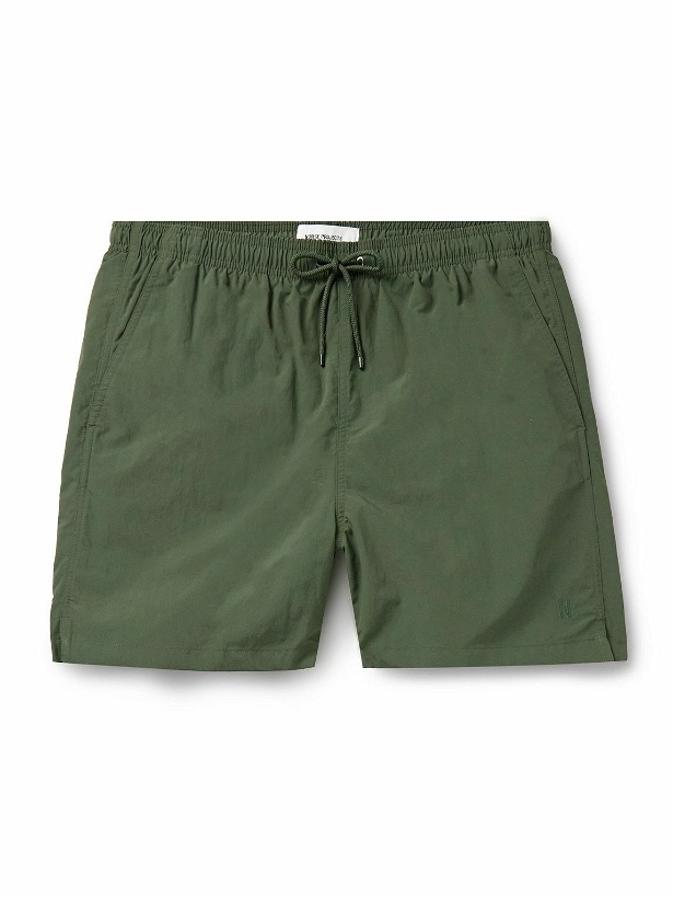 Photo: Norse Projects - Hauge Straight-Leg Mid-Length Recycled Swim Shorts - Green