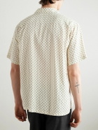 CELINE - Camp-Collar Logo-Print Voile Shirt - Neutrals