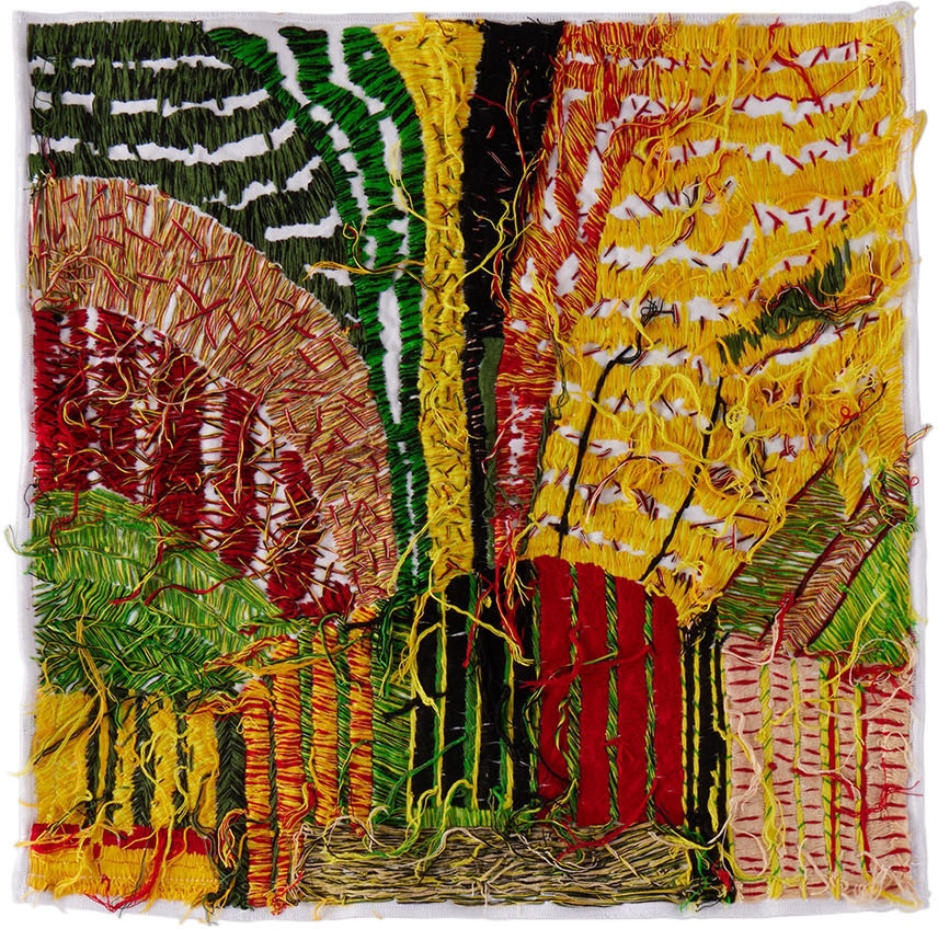 Luna Del Pinal White & Yellow Harvest Topographic Cushion Cover