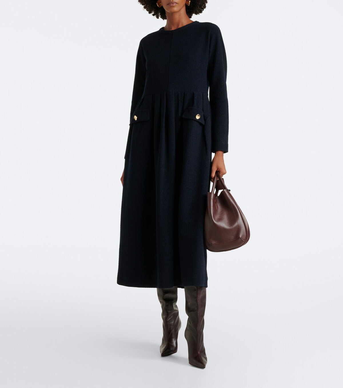 'S Max Mara Wool and cotton-blend midi dress