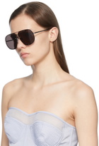 Alexander McQueen Gunmetal Aviator Sunglasses