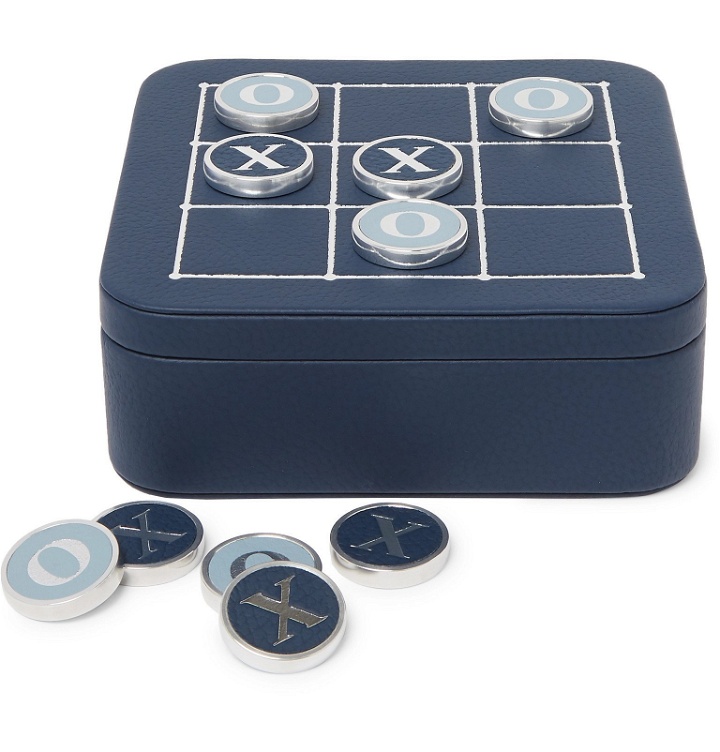 Photo: William & Son - Leather Solitaire and Noughts & Crosses Set - Blue