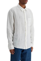A. P.C. camicia unisex in lino bianco sporco eleganza minimalista White