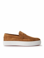 Christian Louboutin - Paqueboat Suede Penny Loafers - Brown