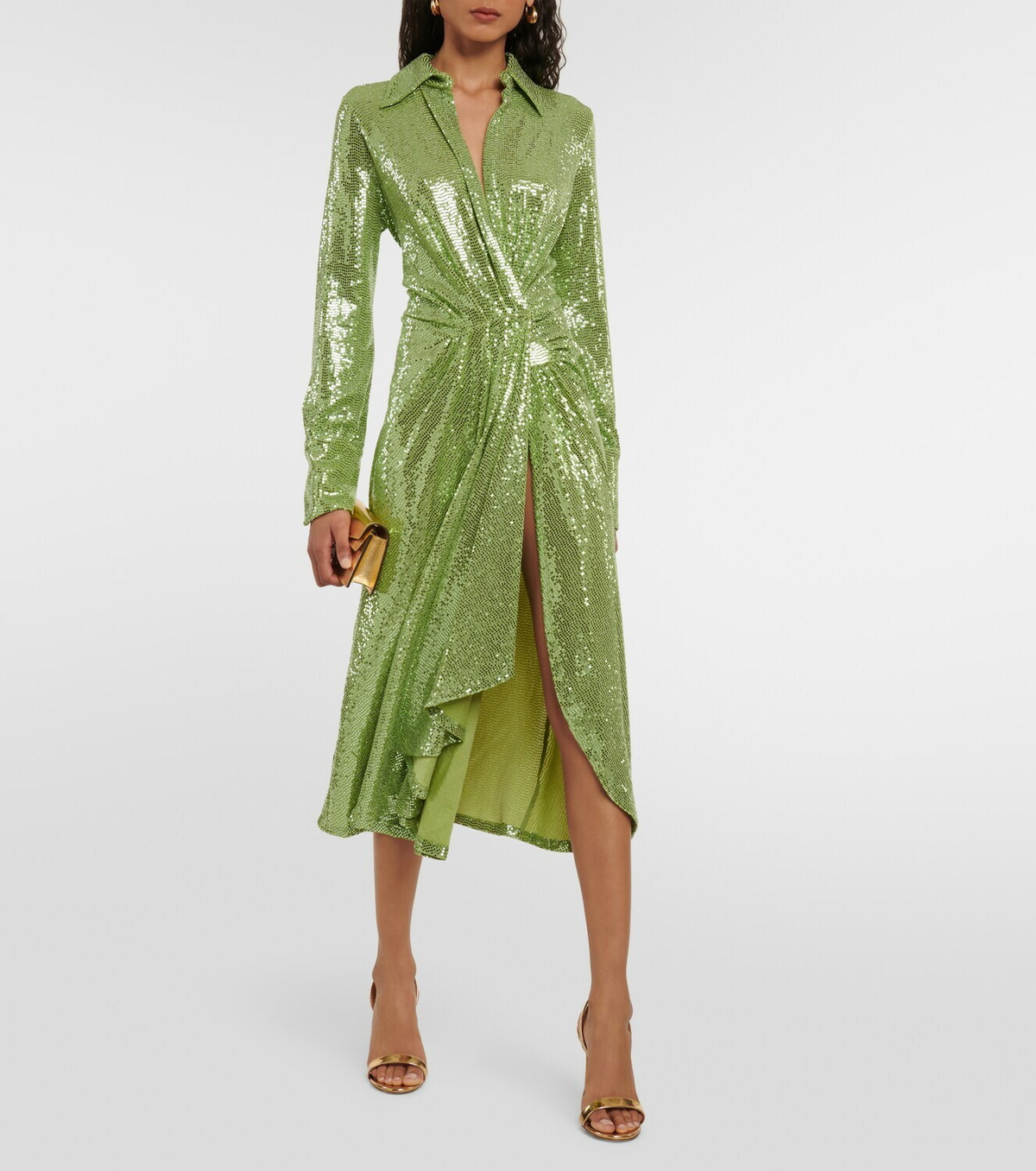 【Dodo Bar Or】 Sequined gatheredミディドレス Dodo Bar Or Joelle sequined gathered midi dress Dodo Bar Or